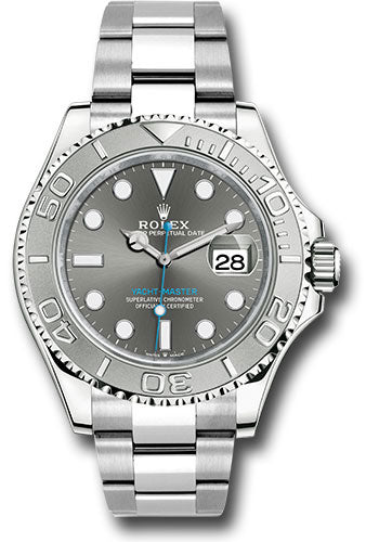 Rolex Steel and Platinum Yacht Master 40 Watch Dark Rhodium Dial