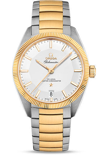 Omega Constellation Globemaster Co-Axial Master Chronometer Watch - 39 mm Steel And Yellow Gold Case Yellow Gold Fluted Bezel Silvery Dial Steel Bracelet 130.20.39.21.02.001