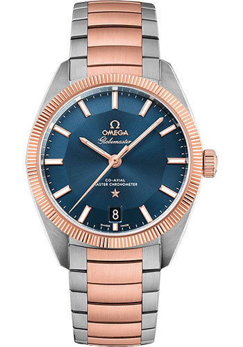 Omega Constellation Globemaster Co-Axial Master Chronometer Watch 39 mm Steel And Sedna Gold Case Sedna Gold Fluted Bezel Blue Dial 130.20.39.21.03.001