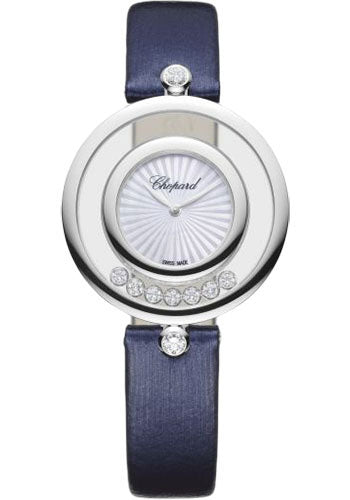 Chopard Happy Diamonds Icons Watch 32.00 mm White Gold Diamond Case Mother Of Pearl Dial Blue Strap 209426-1001