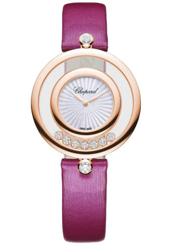 Chopard Happy Diamonds Icons Watch 32.00 mm Rose Gold Diamond Case Mother Of Pearl Dial Pink Strap 209426-5001