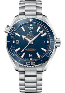 Omega Planet Ocean 600M Co-Axial Master Chronometer Watch 39.5 mm Steel Case Unidirectional Blue Cermaic Bezel Blue Dial 215.30.40.20.03.001