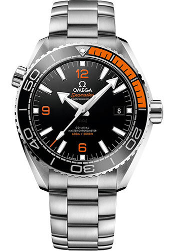 Omega Planet Ocean 600 M Omega Co axial Master Chronometer Watch 43.5 mm Steel Case Unidirectional Black Ceramic Bezel Black Ceramic Dial 215.30.44.21.01.002