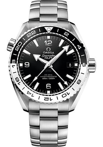 Omega Seamaster Planet Ocean 600 M Co Axial Master Chronometer GMT Watch 43.5 mm Steel Case Bi Directional Bezel Black Ceramic Dial  215.30.44.22.01.001