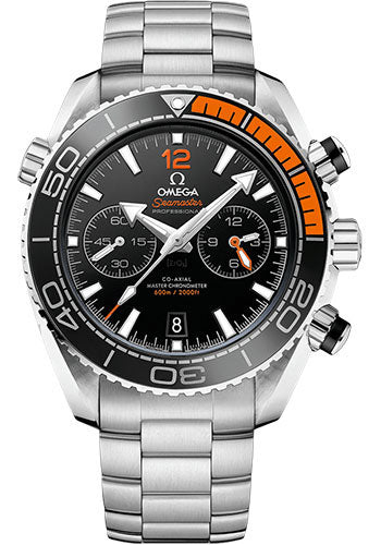 Omega Planet Ocean 600 M Omega Co Axial Master Chronometer Chronograph Watch 45.5 mm Steel Case Unidirectional Black Ceramic Bezel Black Ceramic Dial 215.30.46.51.01.002