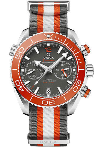 Omega Seamaster Planet Ocean 600M Omega Co Axial Master Chronometer Chronograph 45.5 mm Steel Case Ceramised Titanium Dial Grey And White Polyamide Nato Strap 215.32.46.51.99.001