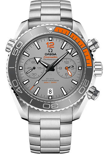 Omega Planet Ocean 600 M Omega Co Axial Master Chronometer Chronograph Watch 45.5 mm Titanium Case Unidirectional Grey Silicon Nitride Ceramic Bezel 215.90.46.51.99.001