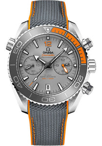 Omega Planet Ocean 600 M Omega Co Axial Master Chronometer Chronograph Watch 45.5 mm Titanium Case Unidirectional Grey Silicon Nitride Ceramic Bezel Titanium Dial Grey Structured Rubber Strap 215.92.46.51.99.001