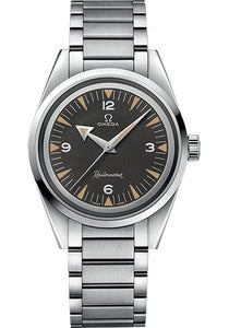 Omega Seamaster Railmaster Co Axial Master Chronometer The 1957 Trilogy Limited Edition of 3,557 Watch 38 mm Steel Case Black Tropical Dial 220.10.38.20.01.002