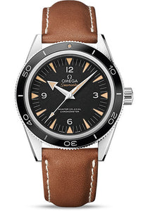 Omega Seamaster 300 Omega Master Co Axial Watch 41 mm Steel Case Black Dial Brown Leather Strap 233.32.41.21.01.002