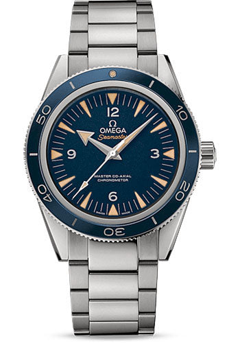 Omega Seamaster 300 Omega Master Co-Axial Watch 41 mm Brushed And Polished Titanium Case Unidirectional Bezel Blue Dial Brushed And Polished Titanium Bracelet 233.90.41.21.03.001