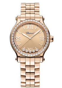 Chopard Happy Sport Watch 33.00 mm Rose Gold Diamond Case Rose Gold Toned Dial 275378-5009