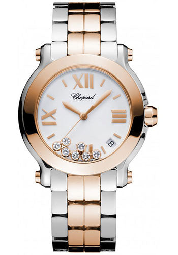 Chopard Happy Sport Medium Watch 36 mm Rose Gold And Steel Case Mother of Pearl Diamond Dial 278488-9002