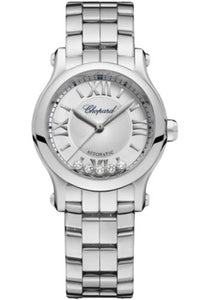 Chopard Happy Sport Round Watch 30.00 mm Steel Case Silver Dial 278573-3012