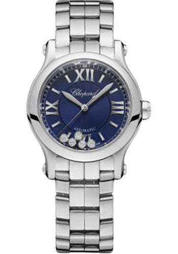 Chopard Happy Sport Watch 30.00 mm Steel Diamond Case Blue Dial 278573-3017