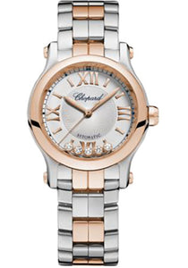 Chopard Happy Sport Watch 30.00 mm Steel And Rose Gold Diamond Case Silver Dial 278573-6017