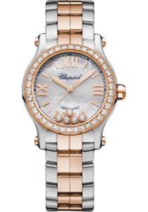 Chopard Happy Sport Round Watch 30.00 mm Rose Gold And Steel Diamond Case Mother of Pearl Dial 278573-6021