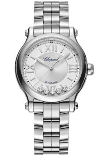 Chopard Happy Sport Watch 33.00 mm Steel Diamond Case Silver Dial 278608-3002