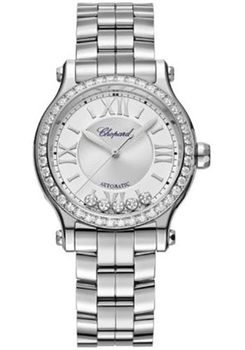 Chopard Happy Sport Watch 33.00 mm Steel Diamond Case Silver Dial 278608-3004