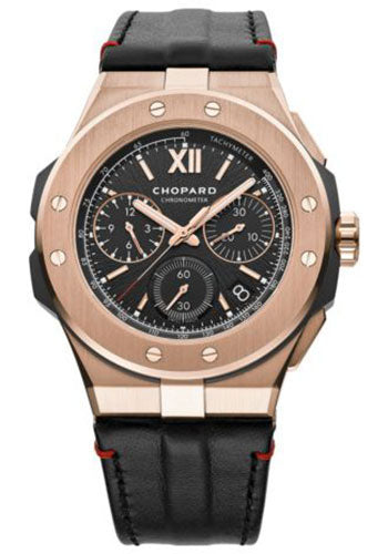 Chopard Alpine Eagle XL Chrono Watch 44.00 mm Rose Gold Case Absolute Black Dial Black Strap 295387-9001