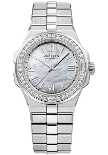 Chopard Alpine Eagle Watch 36.00 mm Steel Case Diamond Bezel Mother of Pearl Dial 298601-3002