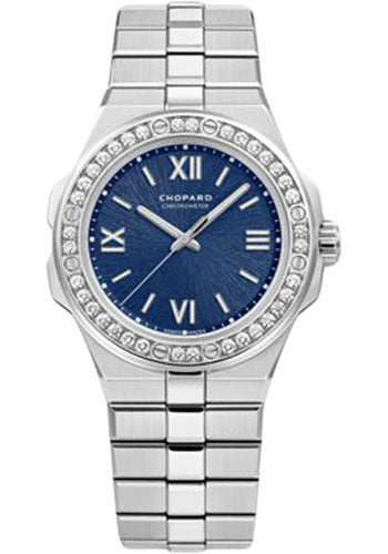 Chopard Alpine Eagle Small Watch 36.00 mm Steel Diamond Case Blue Dial 298601-3004