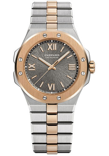 Chopard Alpine Eagle Watch 36.00 mm Steel Case Rose Gold Bezel Gray Dial Rose Gold And Steel Bracelet 298601-6001