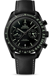 Omega Speedmaster Moonwatch Omega Co Axial Chronograph Watch 44.25 mm Black Ceramic Case Black Dial Black Leather Strap 311.92.44.51.01.004