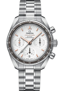 Omega Speedmaster 38 Co Axial Chronograph Watch 38 mm Steel Case Silvery Dial 324.30.38.50.02.001