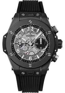 Hublot Big Bang Unico Black Magic Watch - 42 mm Black Skeleton Dial Black Structured Rubber Strap 441.CI.1171.RX