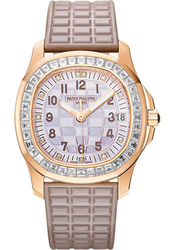 Patek Philippe Aquanaut Luce Haute Joaillerie Rose Gold Engraved Mother Of Pearl Dial  5072R-001