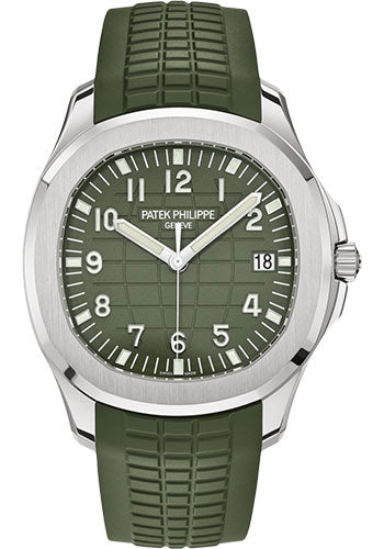 Patek Philippe Aquanaut White Gold Khaki Green Embossed Dial 5168G-010