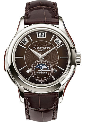 Patek Philippe Tourbillon Minute Repeater Perpetual Calendar Watch Platinum Case Brown Dial 5207/700P-001