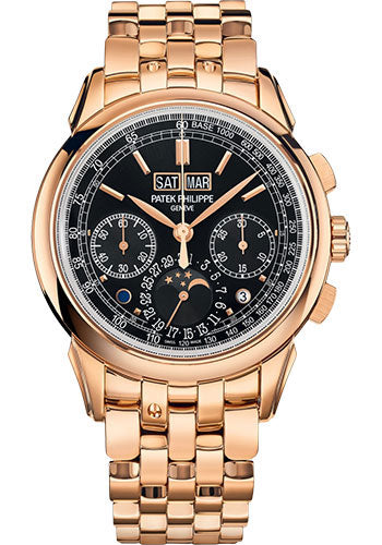 Patek Philippe Grand Complications Chronograph Perpetual Calendar Rose Gold Ebony Black Sunburst Dial 5270/1R-001