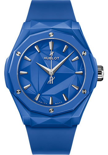 Hublot Classic Fusion Orlinski Blue Ceramic Watch 40 mm Blue Ceramic Dial Blue Smooth Rubber Strap  550.ES.5100.RX.ORL21