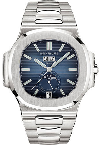 Patek Philippe Nautilus Annual Calendar Moon Phases Steel Blue Dial 5726/1A-014