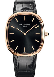 Patek Philippe Golden Ellipse Rose Gold Ebony Black Sunburst Dial  5738R-001