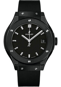 Hublot Classic Fusion Black Magic Watch 33 mm Black Dial Black Lined Rubber Strap 581.CM.1171.RX