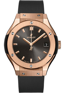 Hublot Classic Fusion Racing Grey King Gold Watch 33 mm Gray Dial Gray Lined Rubber Strap 581.OX.7081.RX