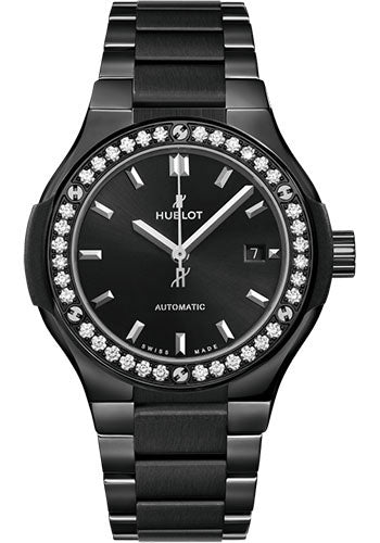 Hublot Classic Fusion Black Magic Bracelet Diamonds Watch 33 mm Black Dial  585.CM.1470.CM.1204