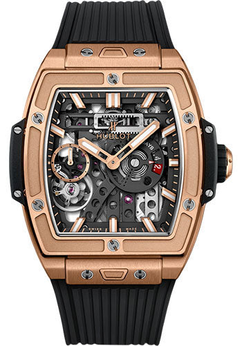 Hublot Spirit Of Big Bang MECA-10 King Gold Watch 45 mm Black Skeleton Dial 614.OX.1180.RX