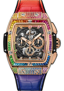 Hublot Spirit Of Big Bang King Gold Rainbow Watch - 42 mm Black Skeleton Dial 641.OX.0110.LR.0999