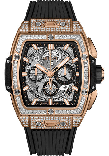 Hublot Spirit of Big Bang King Gold Jewellery Watch 42 mm Sapphire Crystal Dial Black Rubber Strap 642.OX.0180.RX.0904