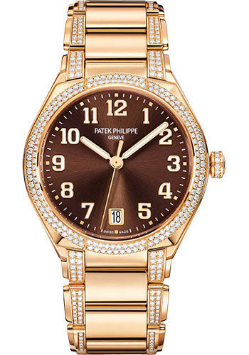 Patek Philippe Twenty~4 Automatic Watch Round Case Rose Gold Brown Dial 7300/1201R-010