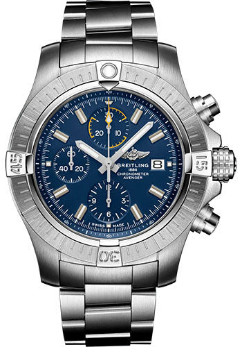 Breitling Avenger Chronograph 45 Watch Stainless Steel Blue Dial Metal Bracelet A13317101C1A1