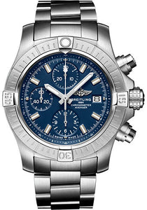 Breitling Avenger Chronograph 43 Watch Stainless Steel Blue Dial Metal Bracelet A13385101C1A1