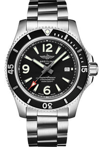 Breitling Superocean Automatic 44 Watch Steel Black Dial Steel Bracelet A17367D71B1A1