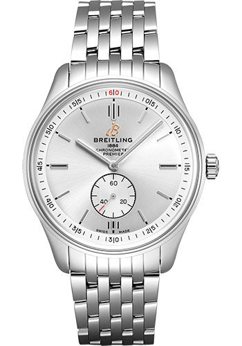 Breitling Premier Automatic Watch 40mm Steel Case Silver Dial Steel Bracelet A37340351G1A1