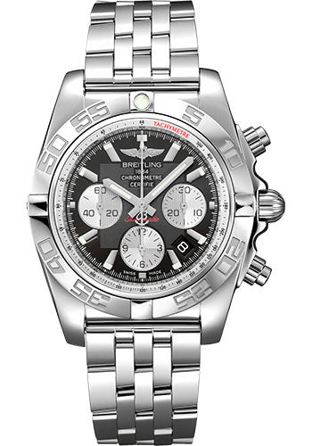 Breitling Chronomat 44 Watch Steel polished Onyx Black Dial  Steel Bracelet AB0110121B1A1