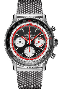 Breitling Navitimer B01 Chronograph 43 Swissair Watch Steel Black Dial Steel Bracelet AB01211B1B1A1